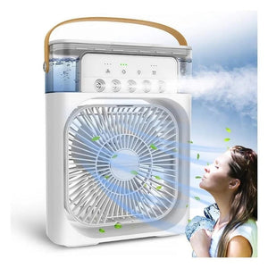 MINI VENTILADOR LUZ LED – HUMIDIFICADOR 3 EN 1